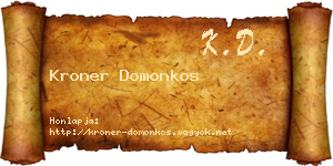 Kroner Domonkos névjegykártya